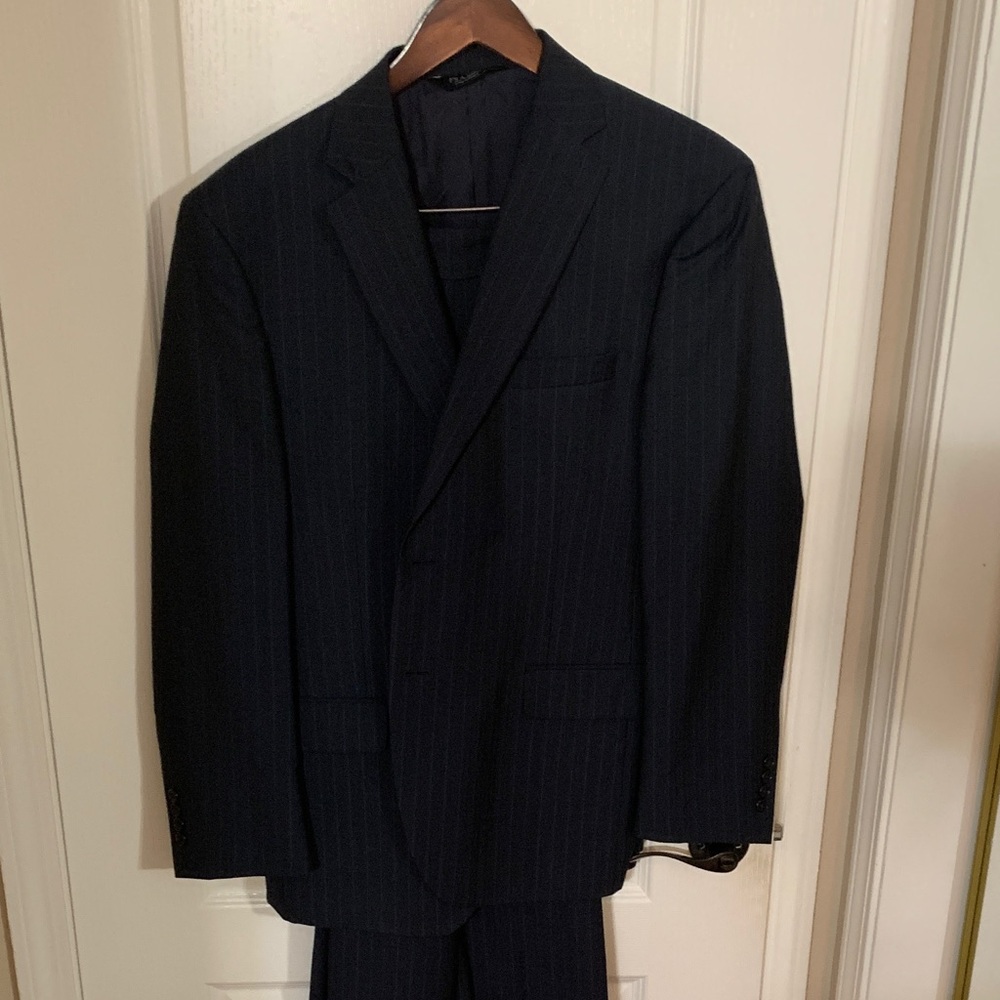 Jos. A. Bank Dark Blue Striped Men's Suit